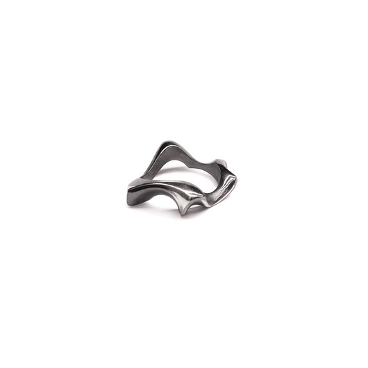 WAVES thick / BLACK SILVER RING Filimoniuk