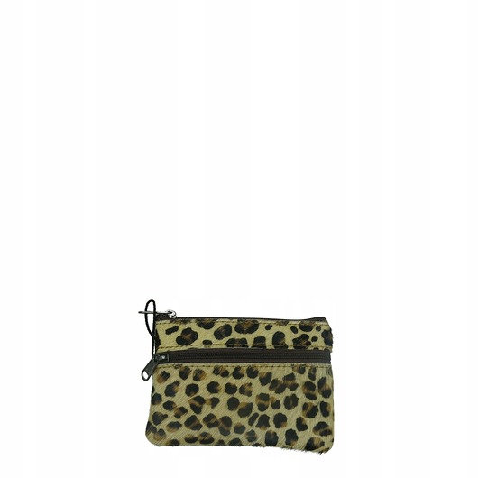 portfele damskie Saszetka skórzana bilonówka skóra naturalna na klucze bilon poręczna OLIVKA