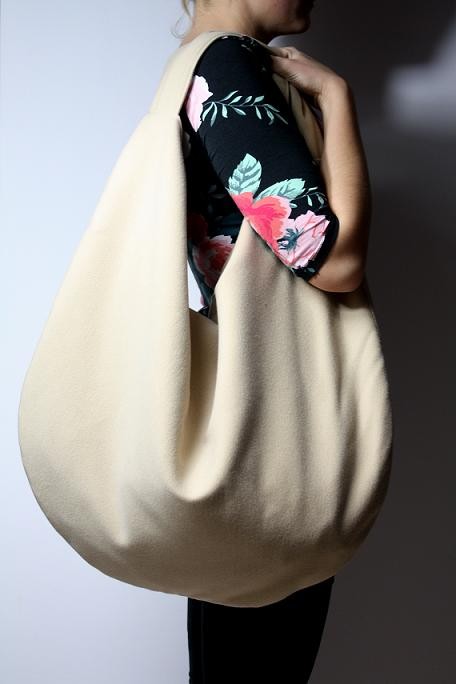  Torba XXL hobo + etui, wełna+ folkowa podszewka Zuzia Górska