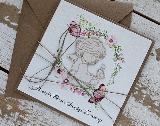 kartki, zaproszenia na chrzest Wyjątkowa personalizowana kartka na chrzest dla dziewczynki - pomysł na preze