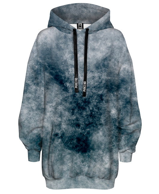 bluza z kapturem damska Bluza Oversize Tunika DR.CROW Gray Background