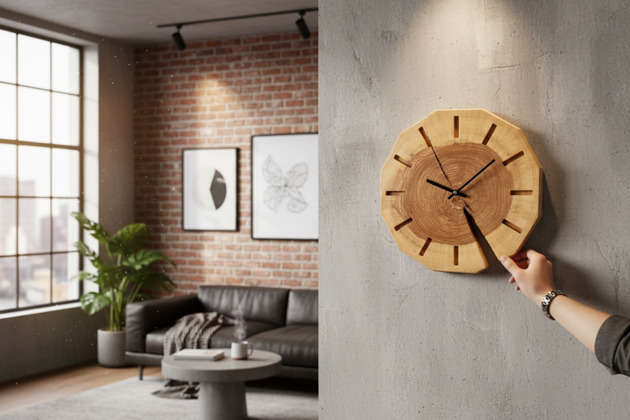 zegary Zegar z naturalnego drewna