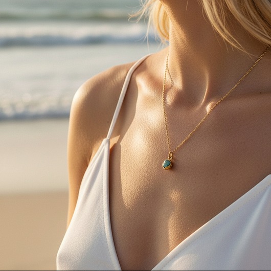 złote naszyjniki Naszyjnik z Amazonitem
