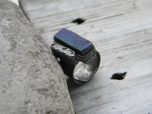 biżuteria męska Kwarc tytanowy - pierścionek