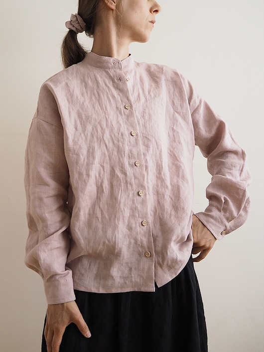 koszule damskie  Koszula "KIKOKO" old rose 100% len