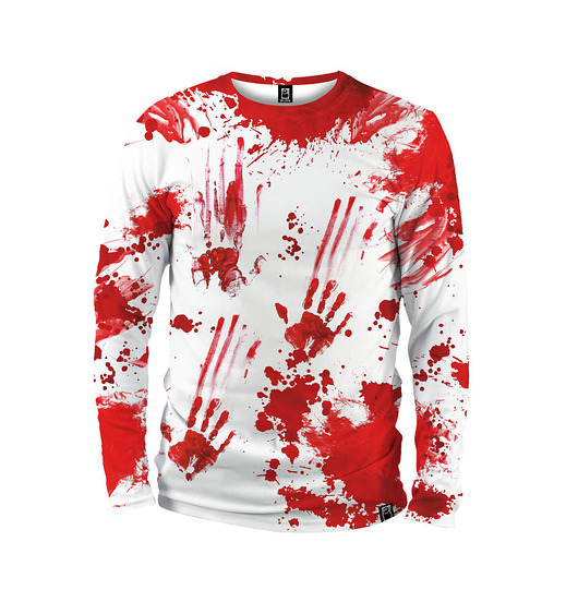bluzy męskie Koszulka Longsleeve Męska DR.CROW Zombie White