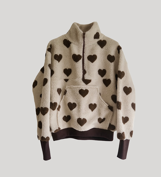 bluza bez kaptura damska Bluza z polaru Hearts