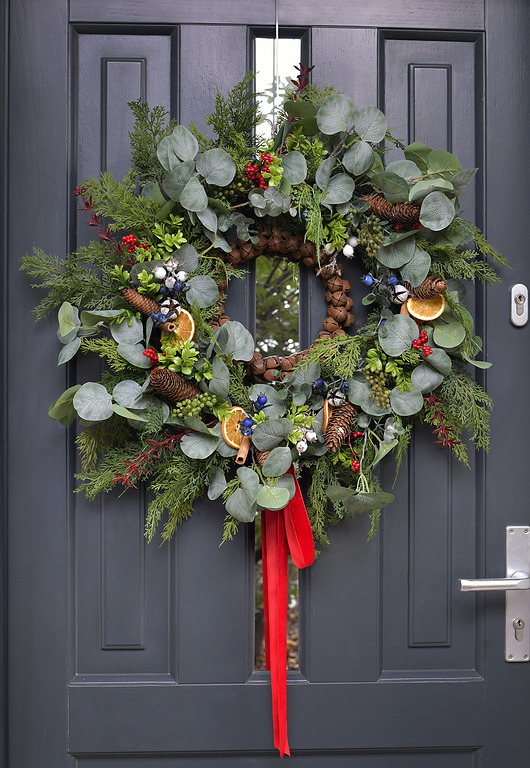 wianki bożonarodzeniowe Wianek xxl "księżycowy pył"