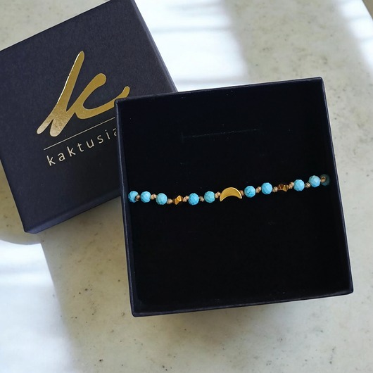 bransoletki z kamieni naturalnych RELAKS, harmonia - lunula z turkusowym magnezytem