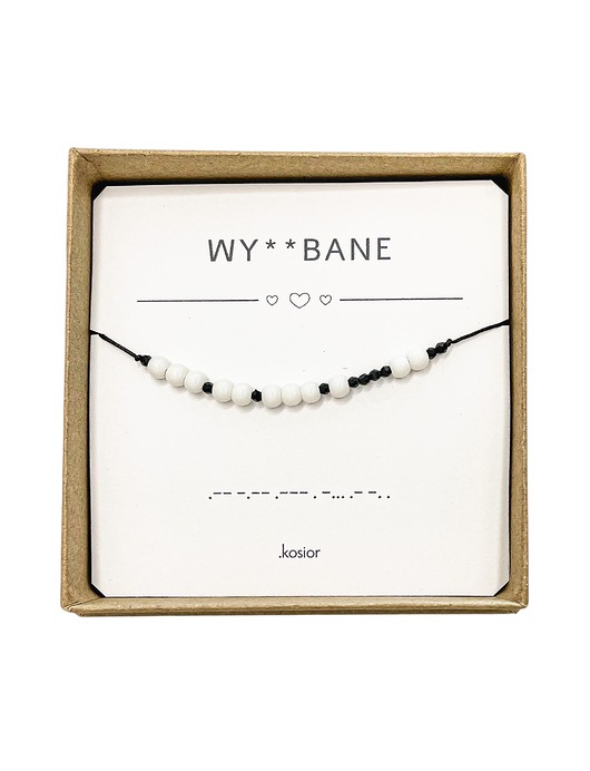 bransoletki na sznurku Bransoletka z alfabetem Morse Spinel i Ceramika