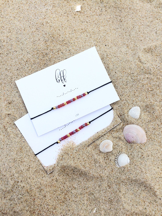 bransoletki na sznurku Zestaw BFF - bransoletki z alfabetem Morse'a