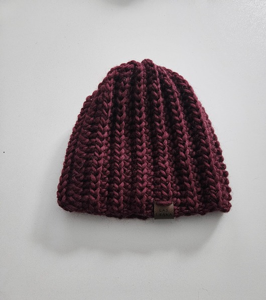 czapki damskie Czapka wełniana bordowa