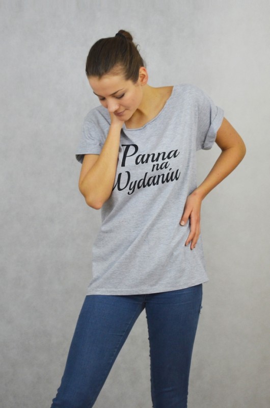PANNA - Koszulka Oversize szeroki dekolt T-shirt GAU great as You