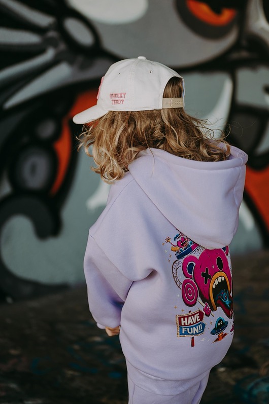 bluzy dla dziewczynki Bluza oversize Teddyland lawenda