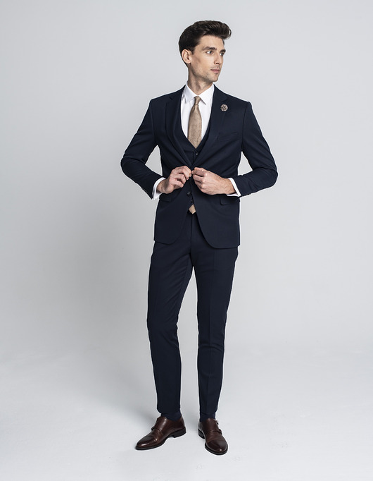 marynarki męskie Garnitur galatro 02 granatowy classic fit