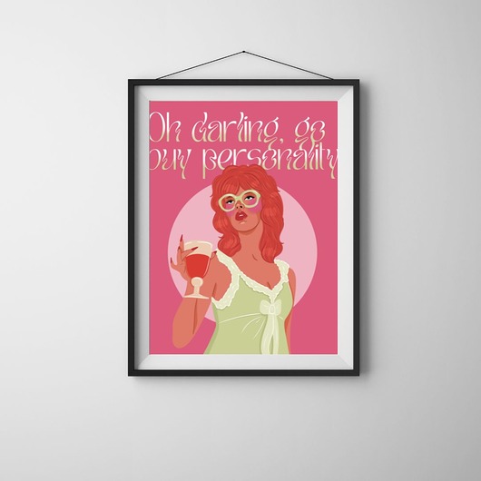 grafiki i ilustracje Plakat "Oh darling pink"