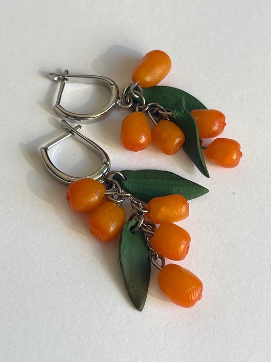 kolczyki z masy plastycznej Kolczyki Dzika Róża 