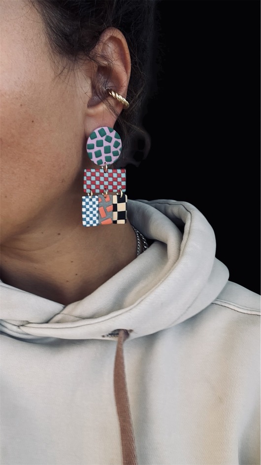 kolczyki z masy plastycznej Kolczyki Rio