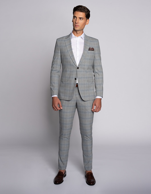 marynarki męskie Marynarka męska do zestawu męska segrate szary slim fit
