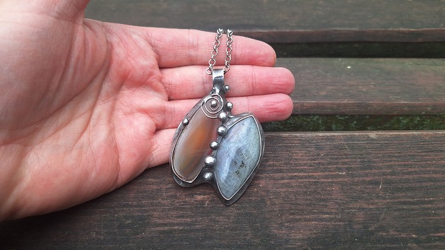 wisiory Szary labradoryt - wisiorek