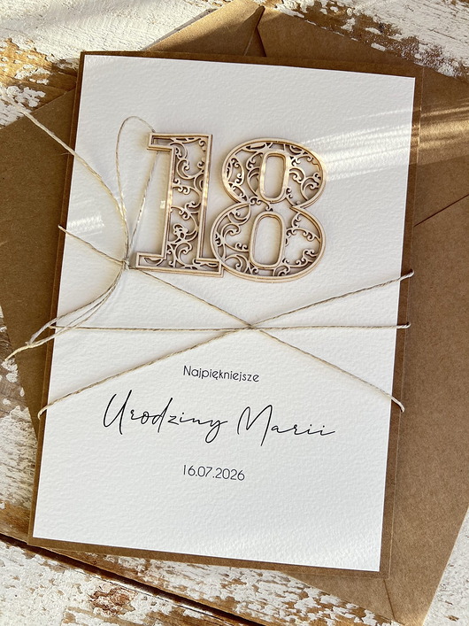 kartki scrapbooking Personalizowany prezent - kartka ręcznie robiona na 18 urodziny