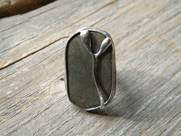 pierścionki - różne Piryt z gałązką -  pierścień / sygnet