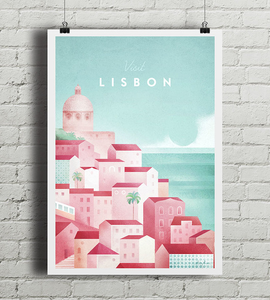Lizbona - vintage plakat minimalmill