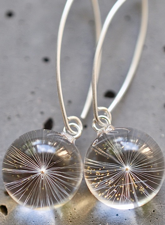 Kolczyki srebrne z gwiazdką dmuchawca Grol Jewellery