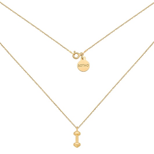 srebrne naszyjniki Złoty naszyjnik z hantlą