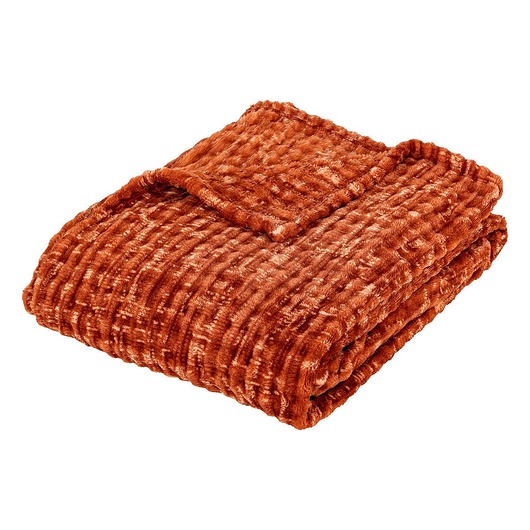 koce i narzuty Pled 125x150 cm SELATU pomarańczowy