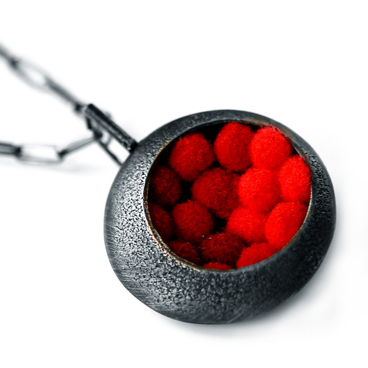 kolczyki wire wrapping Srebrny wisiorek czerwony SINGOSARI