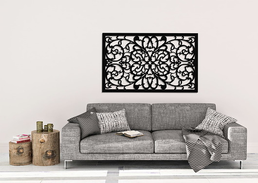 inne DEKORACYJNY PANEL AŻUROWY, ORNAMENT KWIATOWY, DEKORACJA ŚCIENNA 3D, 73 x 120 