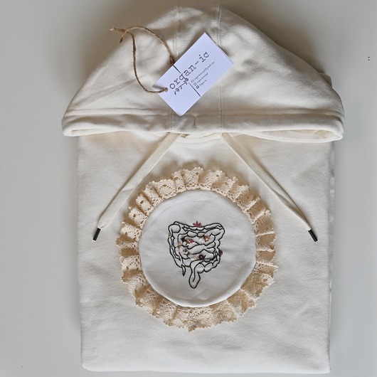 bluza z kapturem damska Bluza z haftem jelit Organ-ic