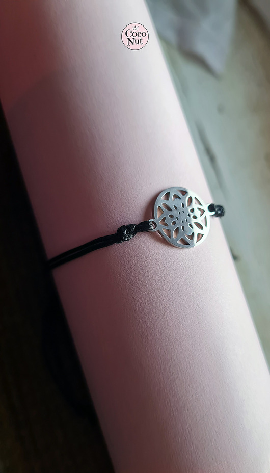 bransoletki na sznurku MANDALA Bransoletka stal i sznurek
