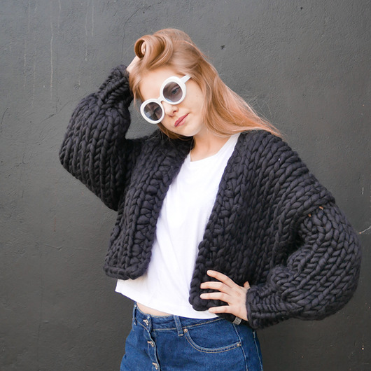 kardigany damskie krótki rozpinany sweter kardigan organic merino