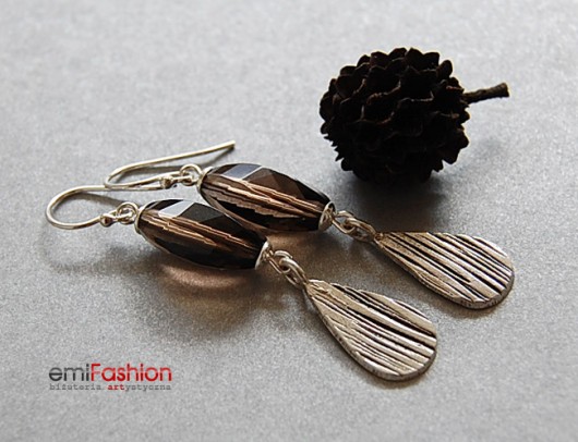 Fasetowany Kwarc dymny w Srebrze MAREMI Jewelry