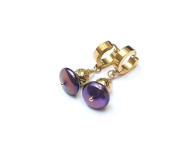 kolczyki - inne Pearls /violet/ 17.10.25 - kolczyki