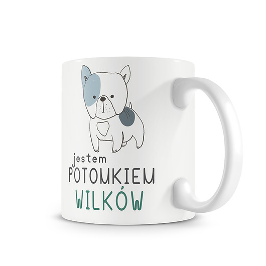 kubki Kubek z psem. Jestem potomkiem wilków