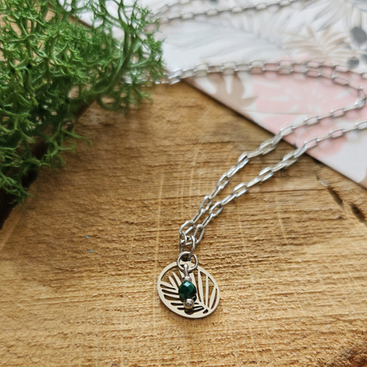 wisiory Naszyjnik z palmą i malachitem