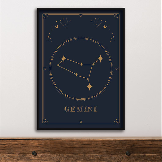 plakaty Plakat Bliźnięta/Gemini Znaki Zodiaku Gwiazdozbiór