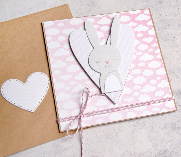 kartki scrapbooking króliś :: RÓŻNE WZORY :: kartka na urodziny