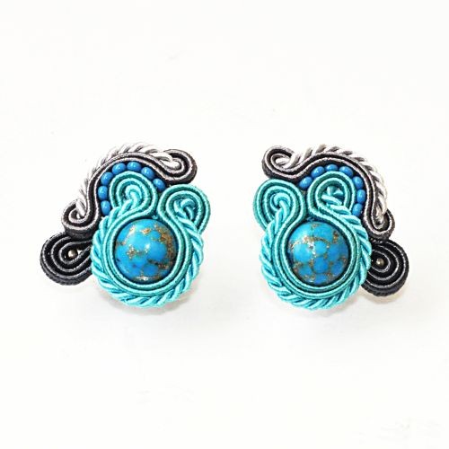 kolczyki soutache Sutaszowe kolczyki FOSSIL