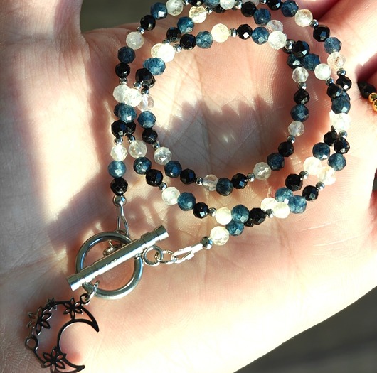 srebrne naszyjniki Klasyczny turmalin szafir cytryn