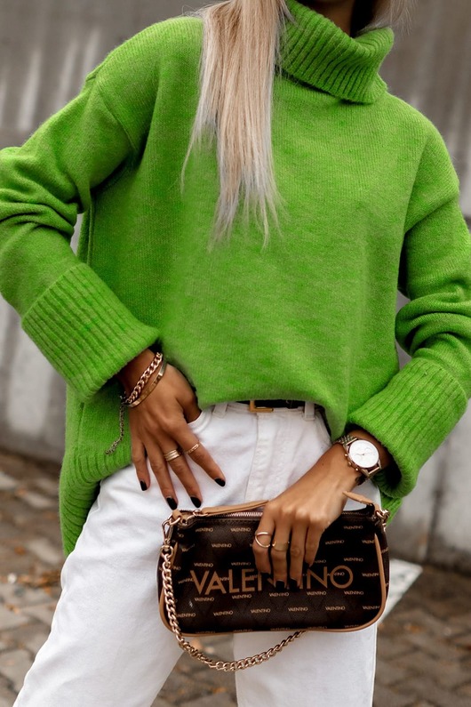 swetry damskie Golf zielony/ GREEN MISS