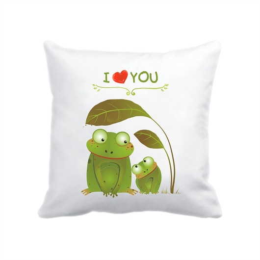 poduszki z grafiką Leśna poduszka. I love you, żaby
