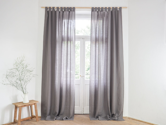 Zasłona Z SZELKAMI TRUE GREY so linen!