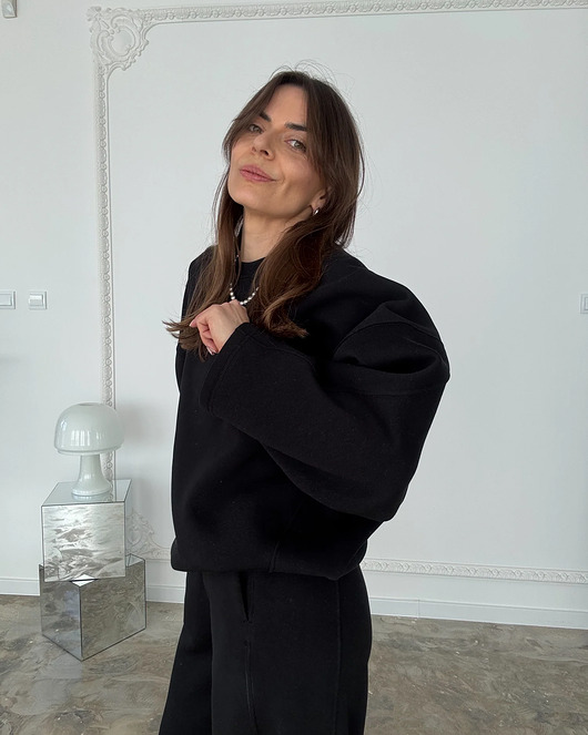 bluza bez kaptura damska Bluza Grounded black