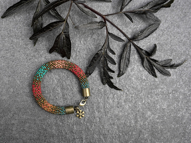 bransoletki ze szkła Bransoletka koralikowa ombre Alice