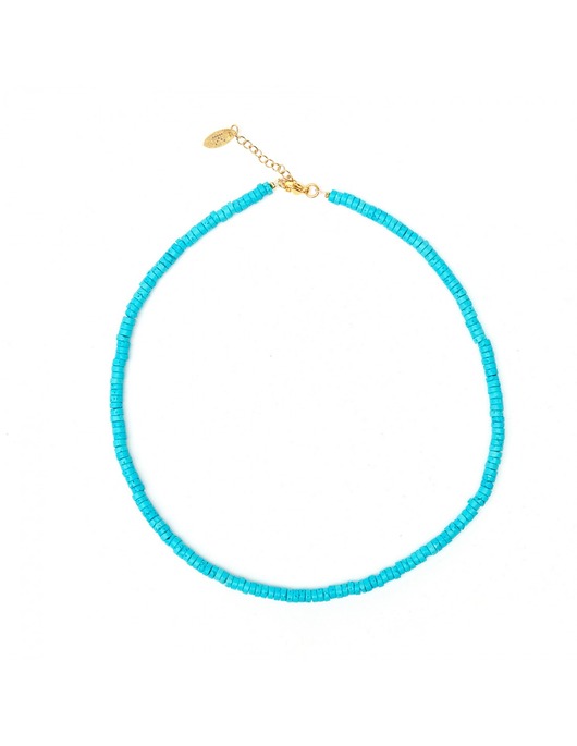 chokery Lazurowy turkus - naszyjnik barwiona Lawa wulkaniczna