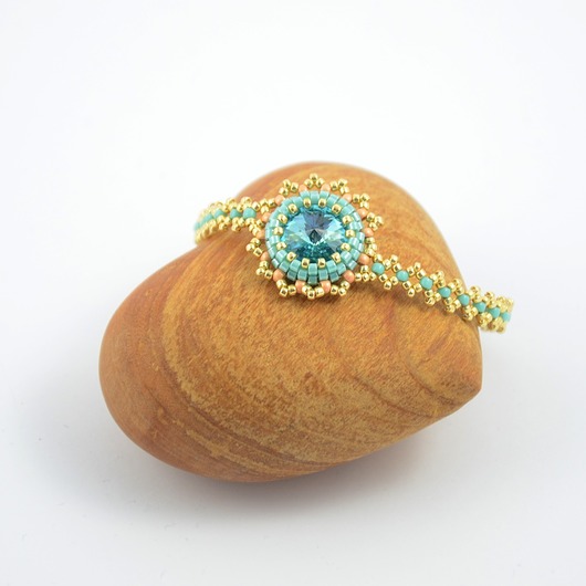 bransoletki - inne Crystal molecule turquoise